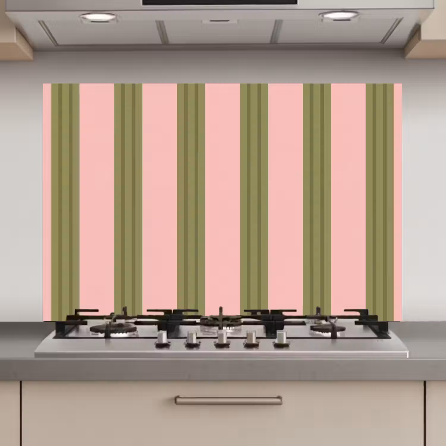 Patroon - Strepen - Abstract - Roze - Groen keuken achterwand spatscherm klein -3d_website