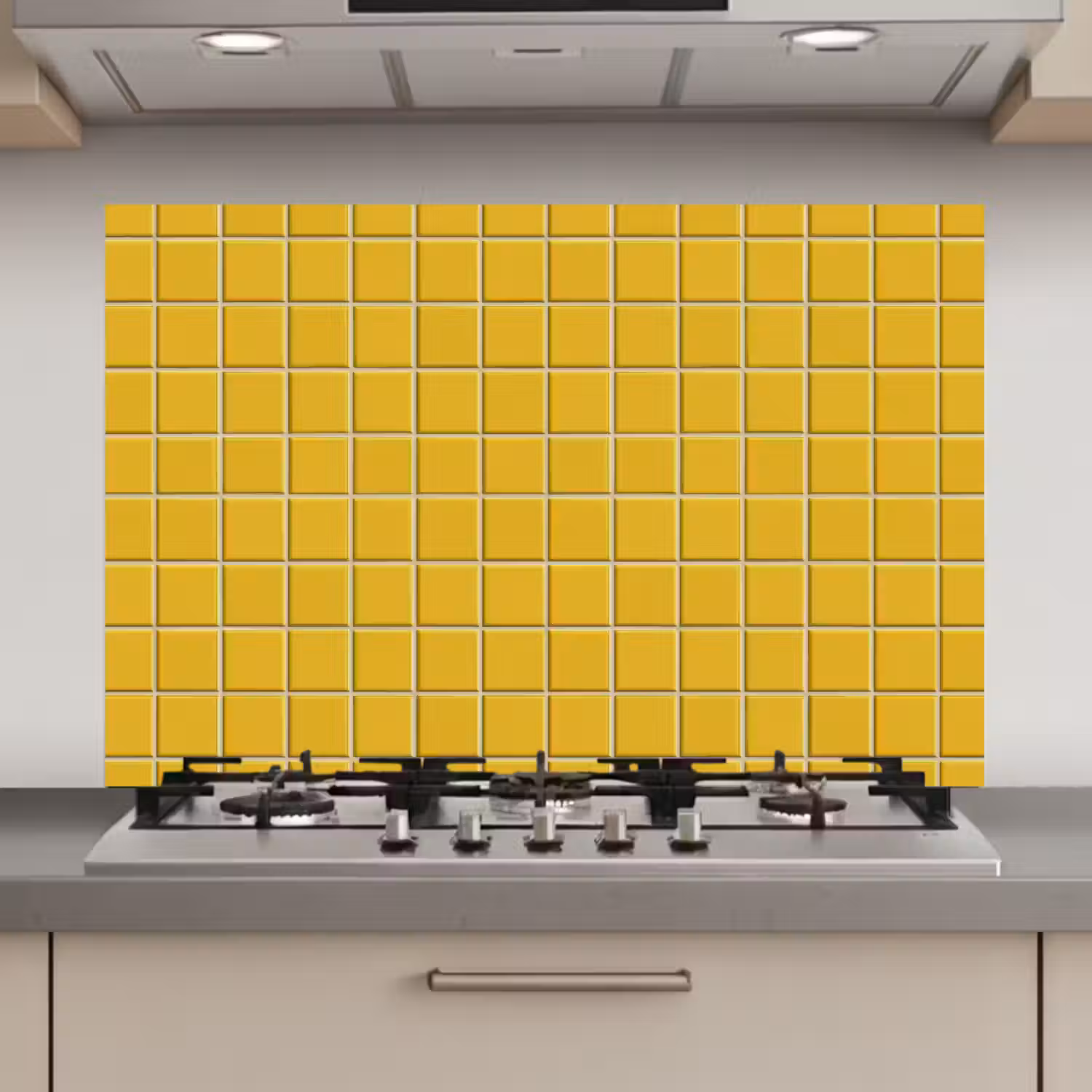 Patroon - Tegel - Okergeel keuken achterwand spatscherm klein 900 -3d_website