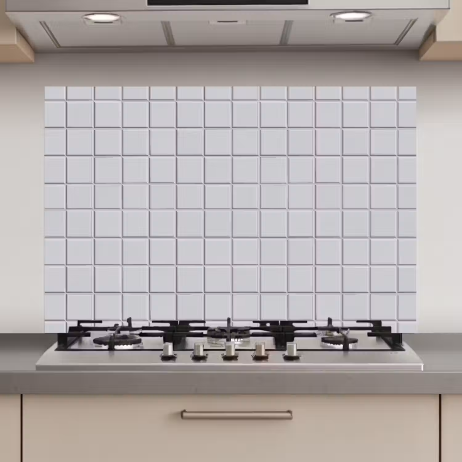 Patroon - Tegels - Licht - Grijs keuken achterwand spatscherm klein 900 -3d_website
