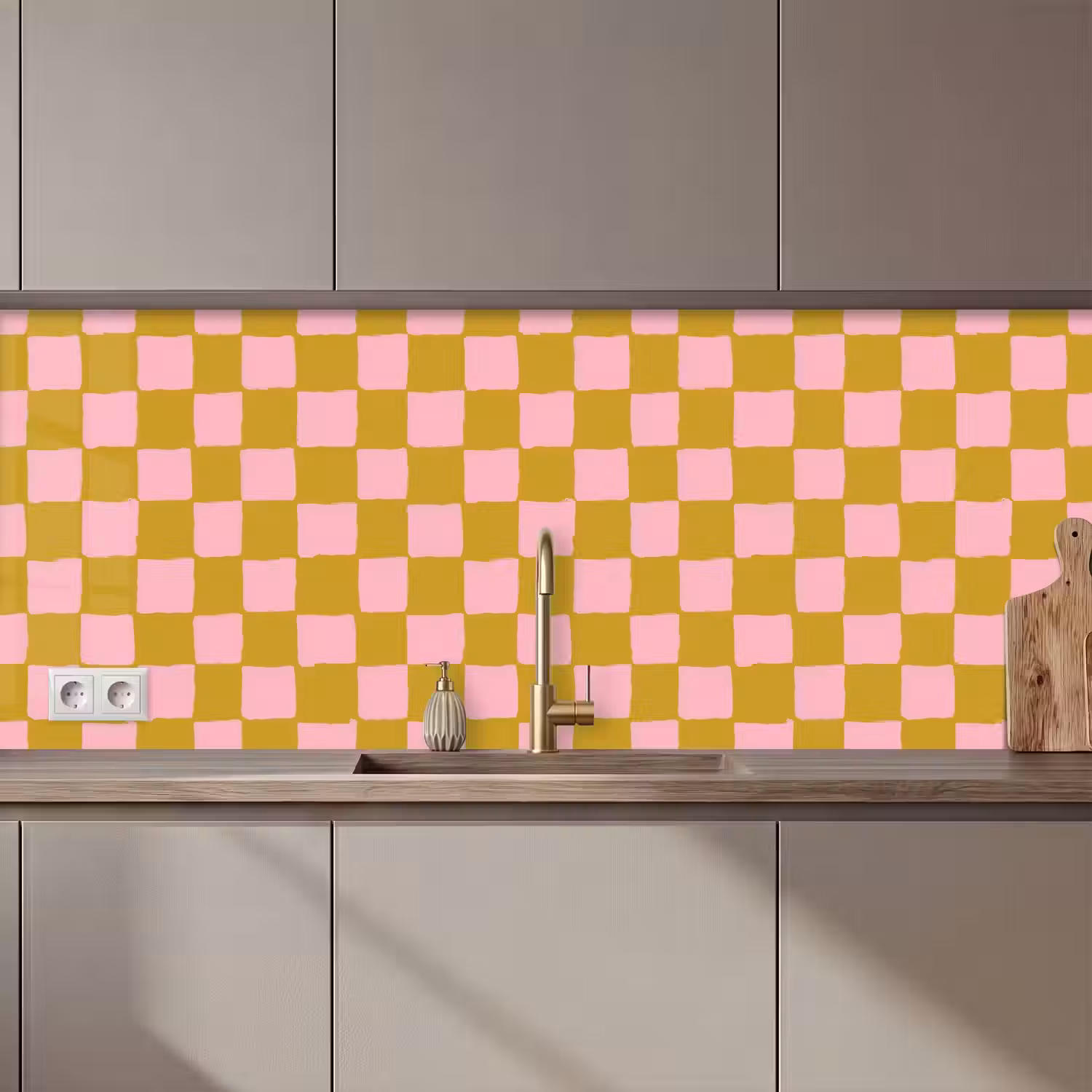 Patroon - Vierkant - Roze keuken achterwand 2 middel 871 zz_3dshopping