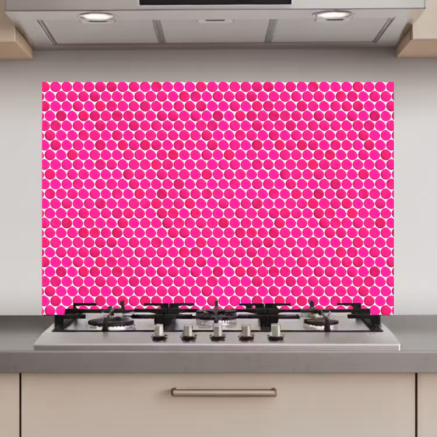 Penny - Mozaïek - Felroze keuken achterwand spatscherm klein 900 -3d_website