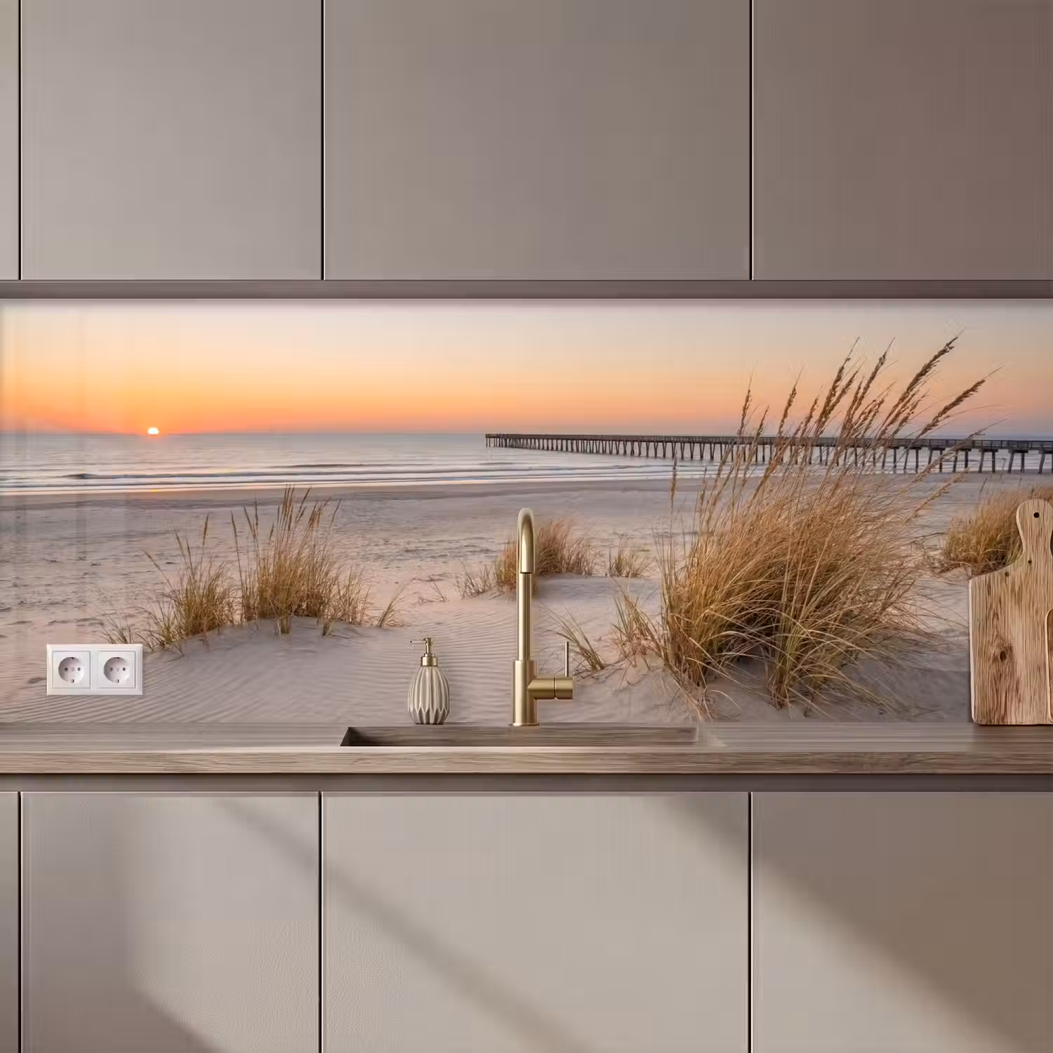 Pier - Zonsondergang - Strand keuken achterwand 2 middel zz_3dshopping