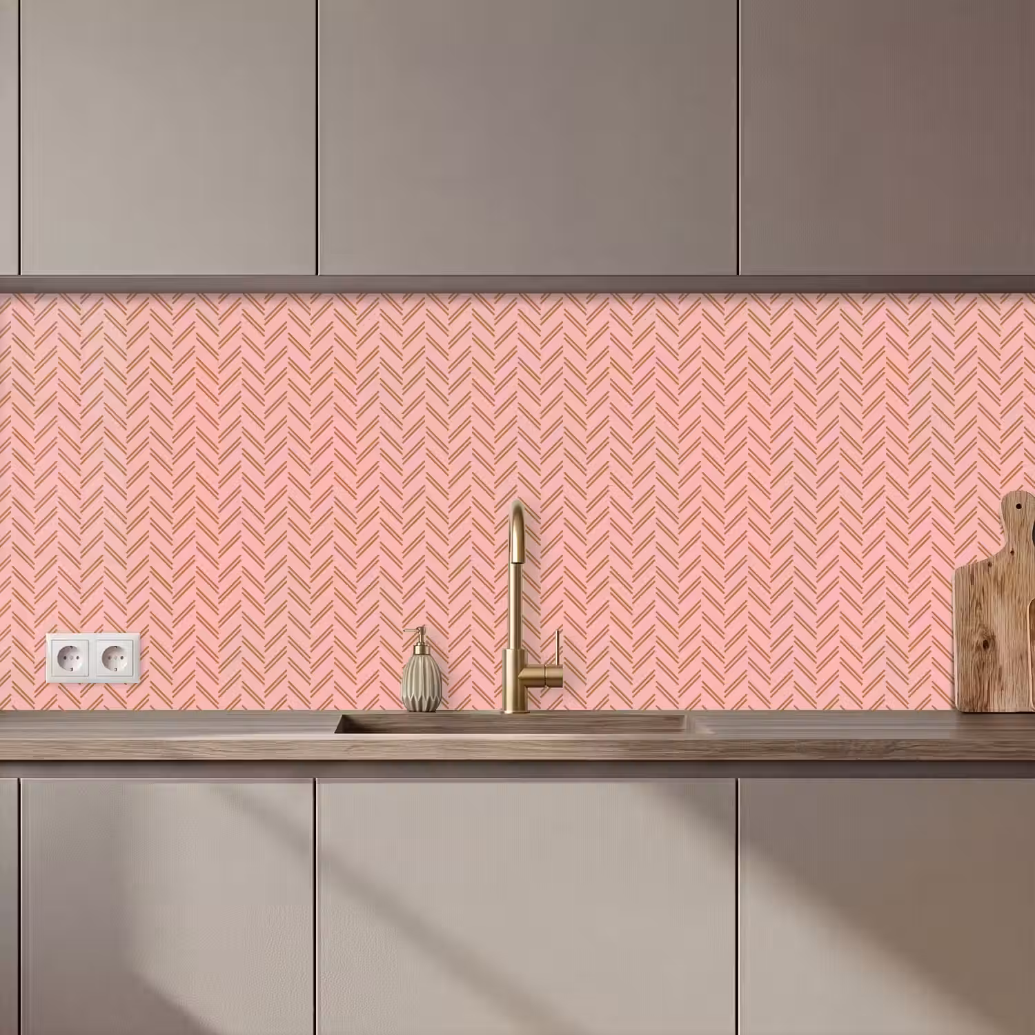 Plaid - Patroon - Visgraad - Roze keuken achterwand 2 middel 871 zz_3dshopping