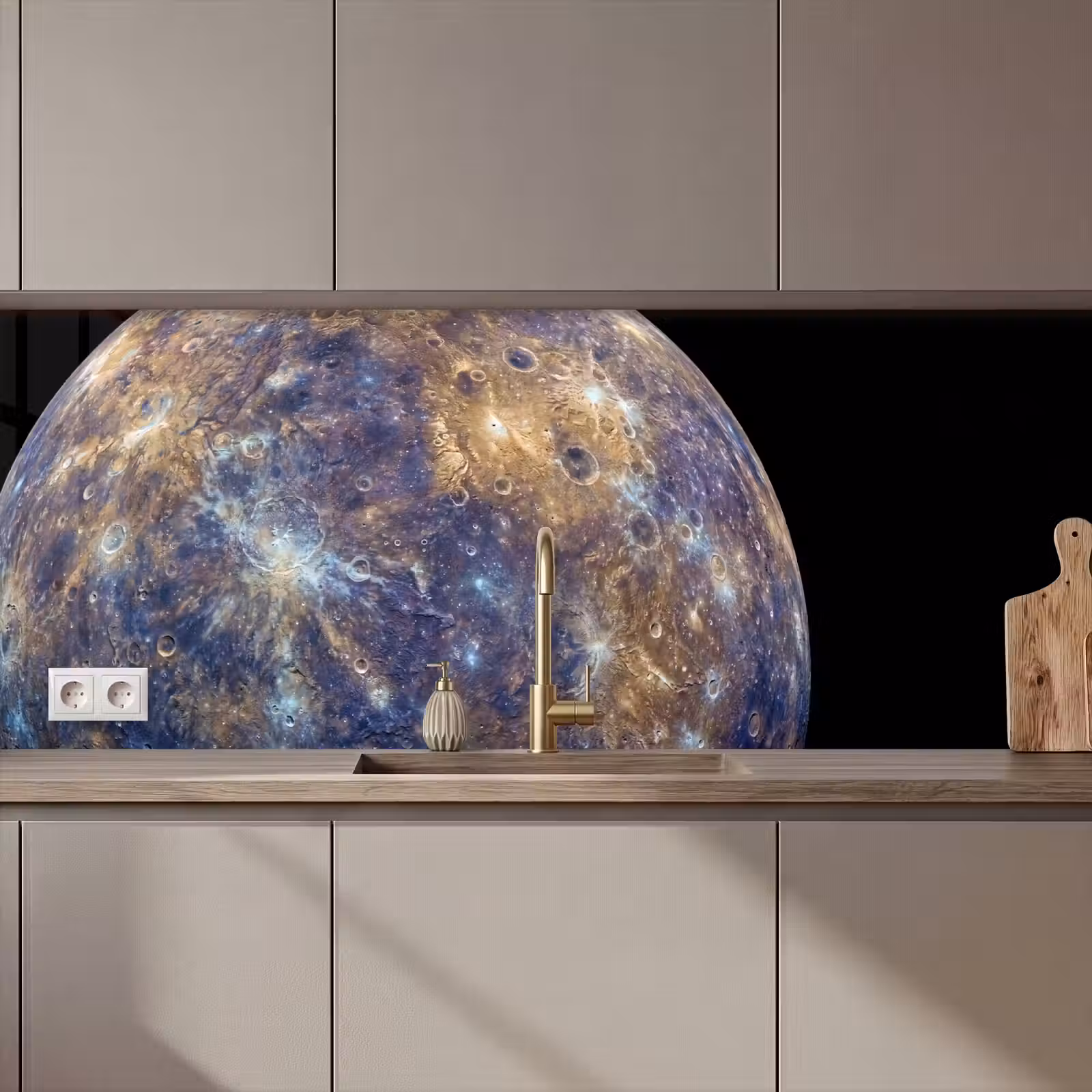 Keuken achterwand - Planeet - Kraters - Ruimte - Planeet - Kraters - Ruimte keuken achterwand 2 middel zz_3dshopping