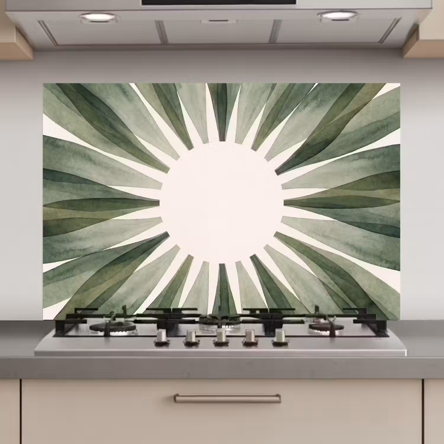 Planten - Abstract - Waterverf - Groen - Natuur keuken achterwand spatscherm klein -3d_website