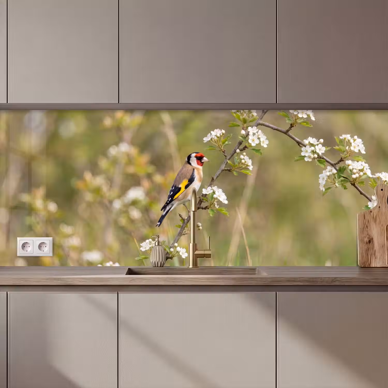 Putter - Bloesem - Lente - Natuur - Kleurrijk keuken achterwand 2 middel zz_3dshopping