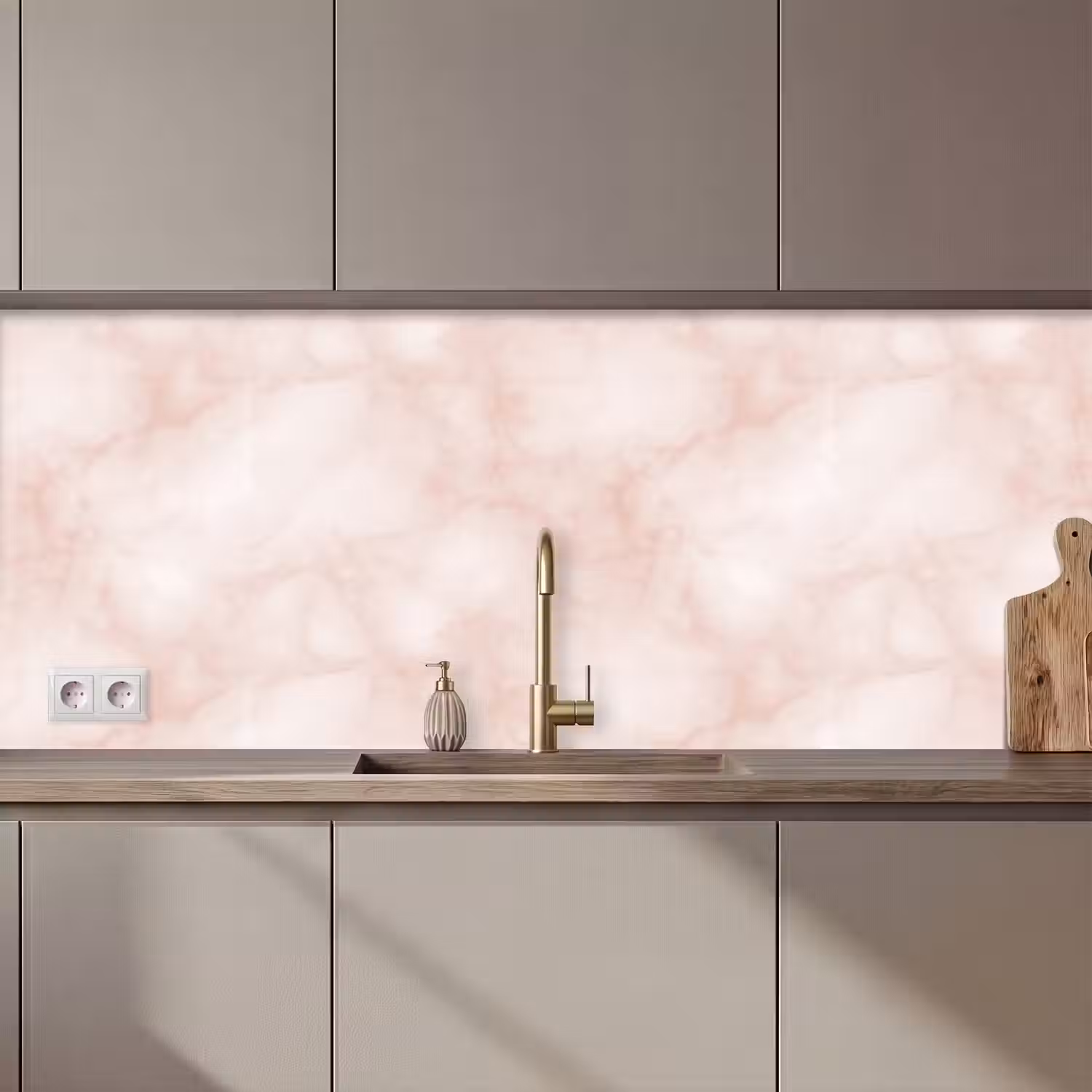 Roze - Marmer - Crème keuken achterwand 2 middel 871 zz_3dshopping