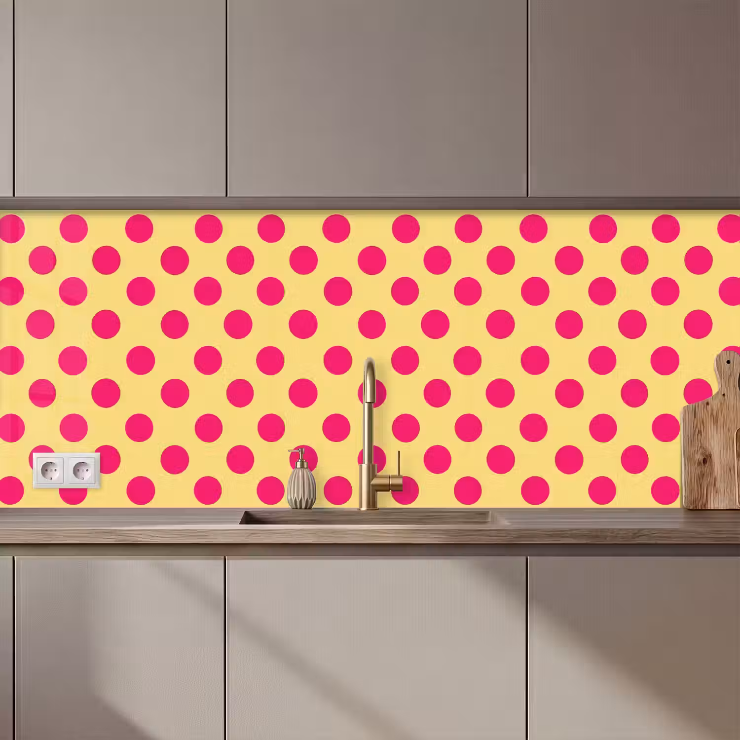 Roze - Stippen - Geel keuken achterwand 2 middel 871 zz_3dshopping