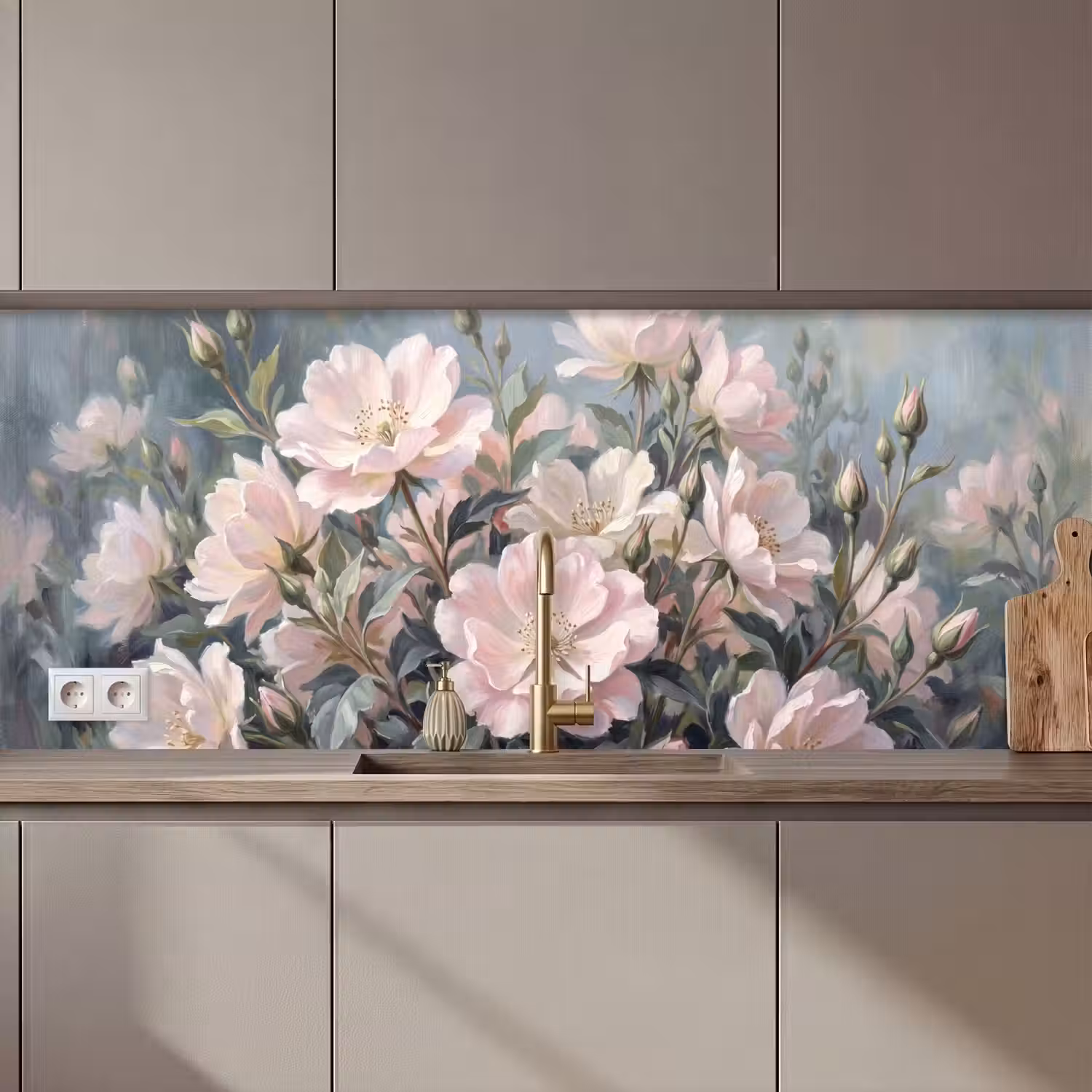 Rozen - Illustratie - Roze keuken achterwand 2 middel zz_3dshopping