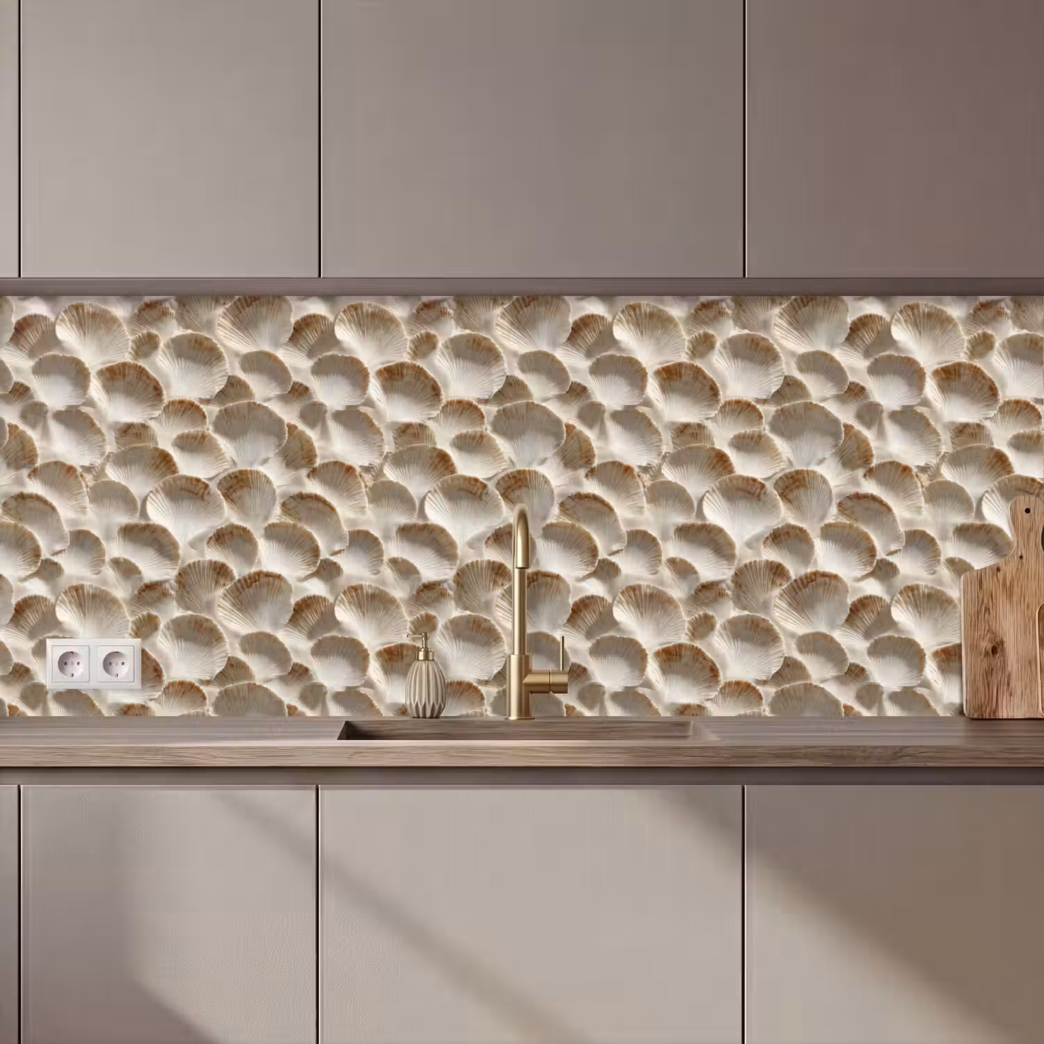 Schelpen - Waaiervorm - Wit keuken achterwand 2 middel 871 zz_3dshopping