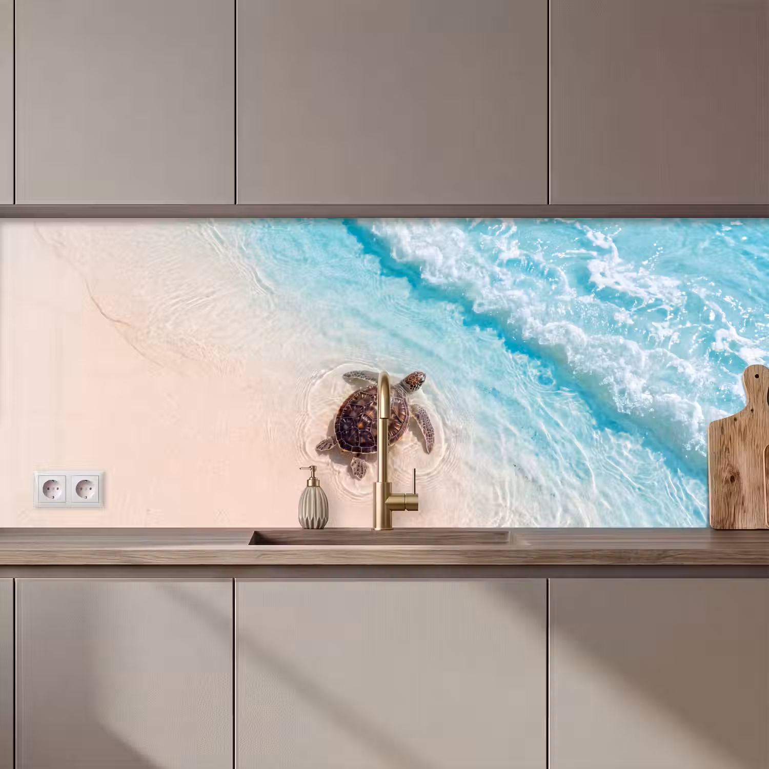 Schildpad - Helder water - Strand - Dieren - Natuur keuken achterwand 2 middel zz_3dshopping