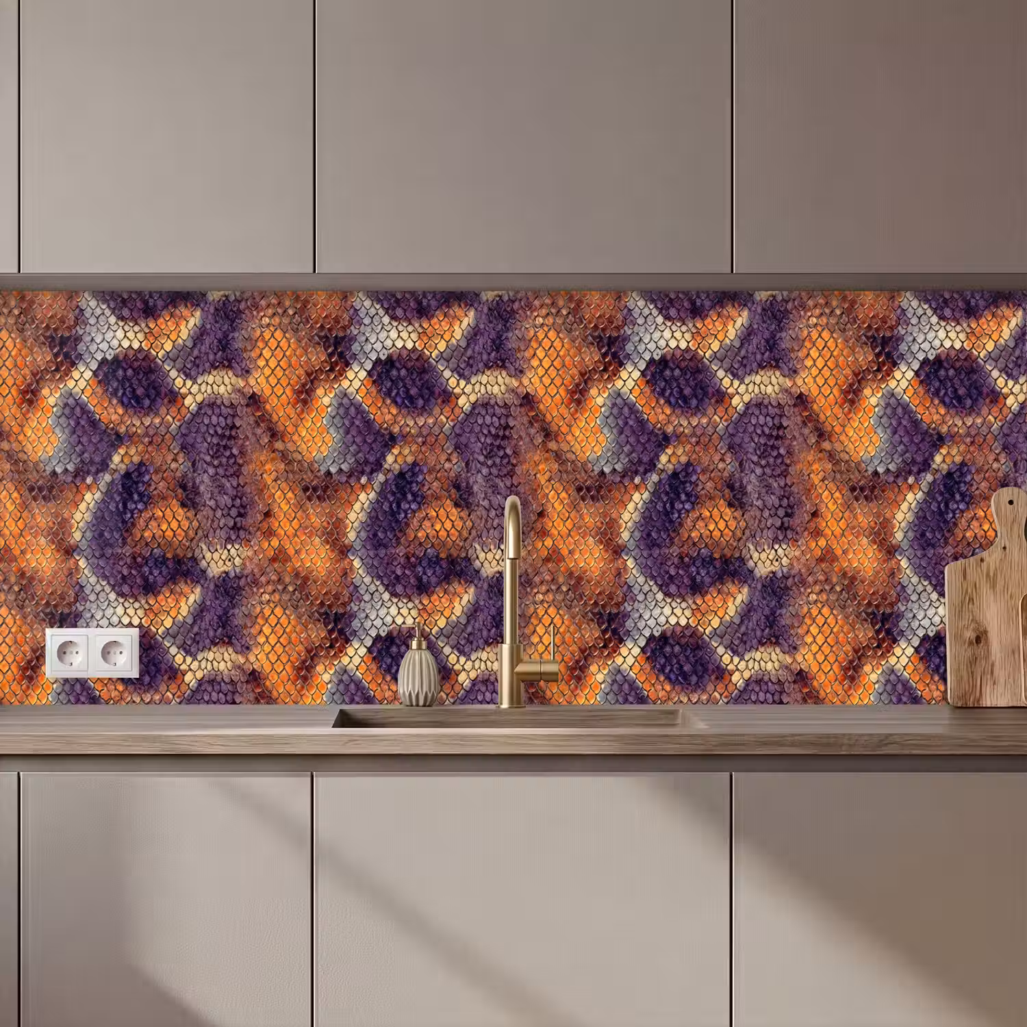 Slang - Schubben - Kleurrijk keuken achterwand 2 middel 871 zz_3dshopping
