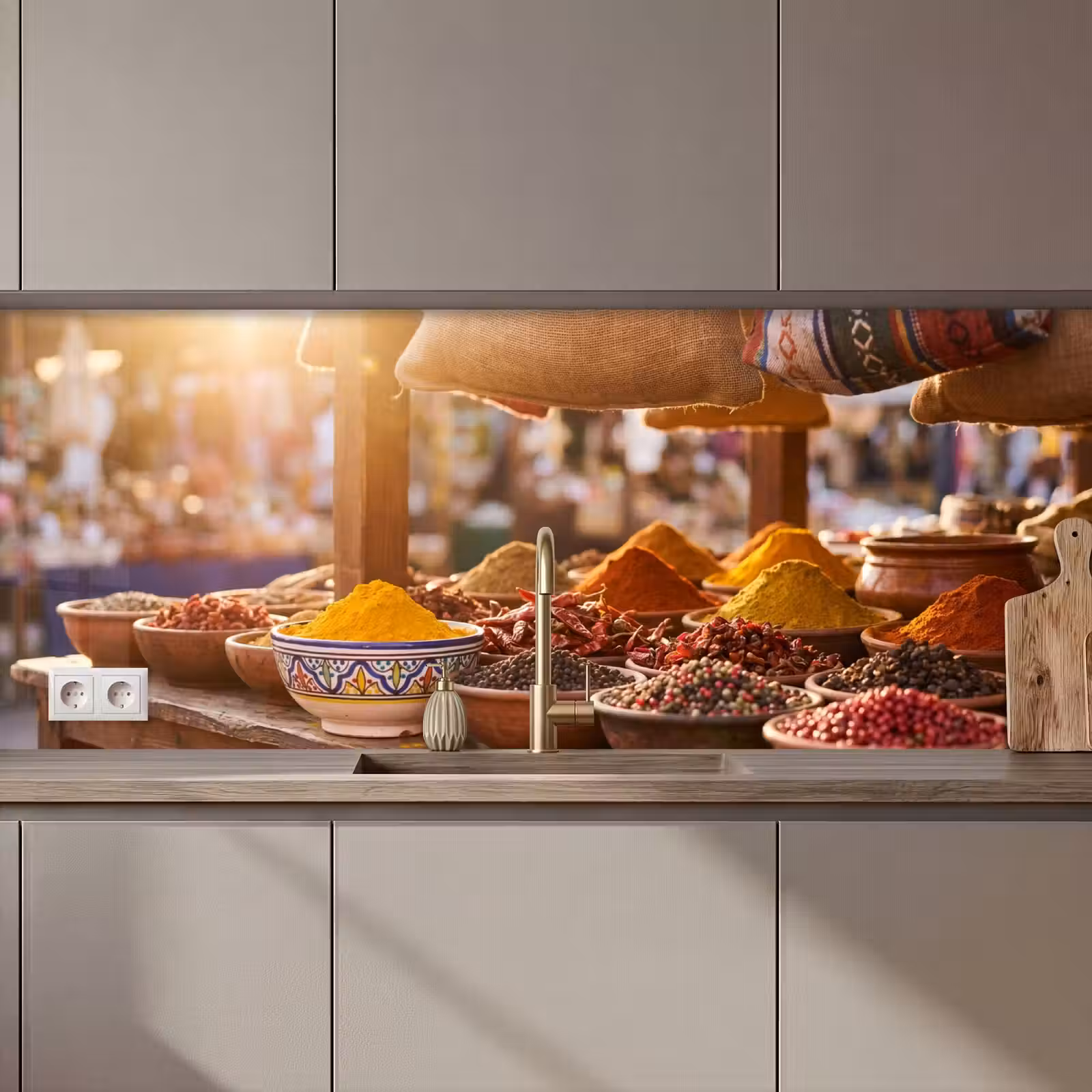 Keuken achterwand - Specerijen - Markt - Kleurrijk - Specerijen - Markt - Kleurrijk keuken achterwand 2 middel zz_3dshopping