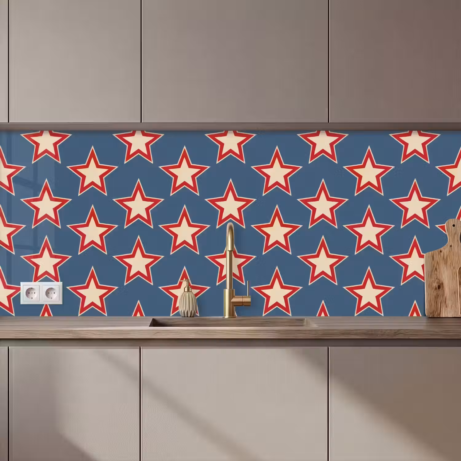 Ster - Klassiek - Blauw keuken achterwand 2 middel 871 zz_3dshopping