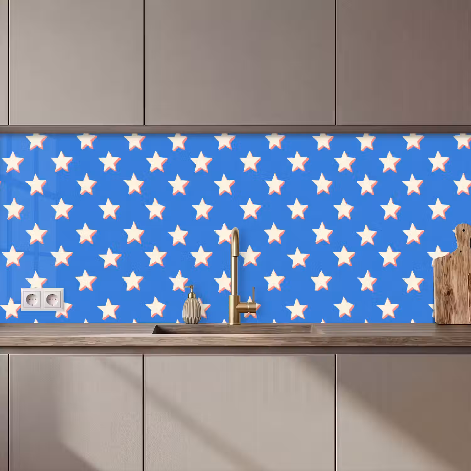 Sterren - Patroon - Blauw keuken achterwand 2 middel 871 zz_3dshopping