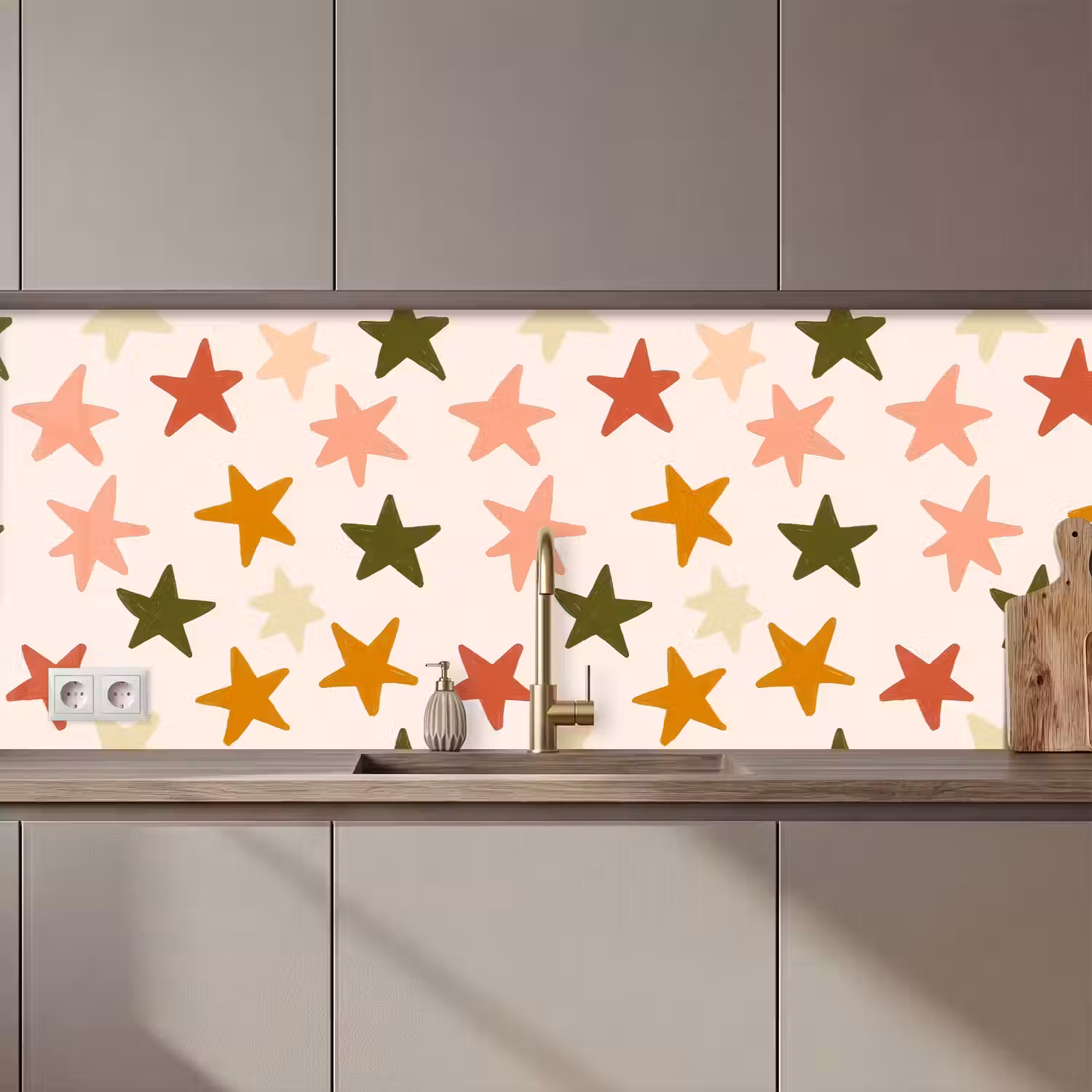 Sterren - Patroon - Kleurrijk keuken achterwand 2 middel 871 zz_3dshopping