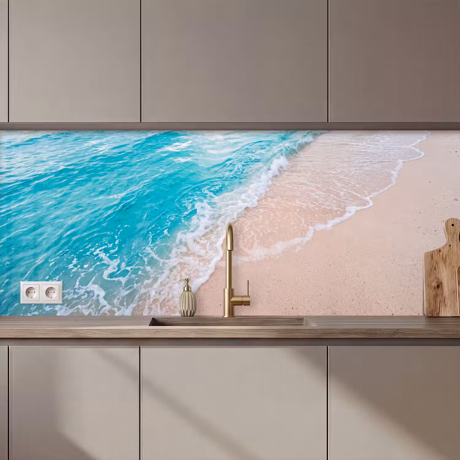 Strand - Zee - Golf - Natuur - Blauw keuken achterwand 2 middel zz_3dshopping