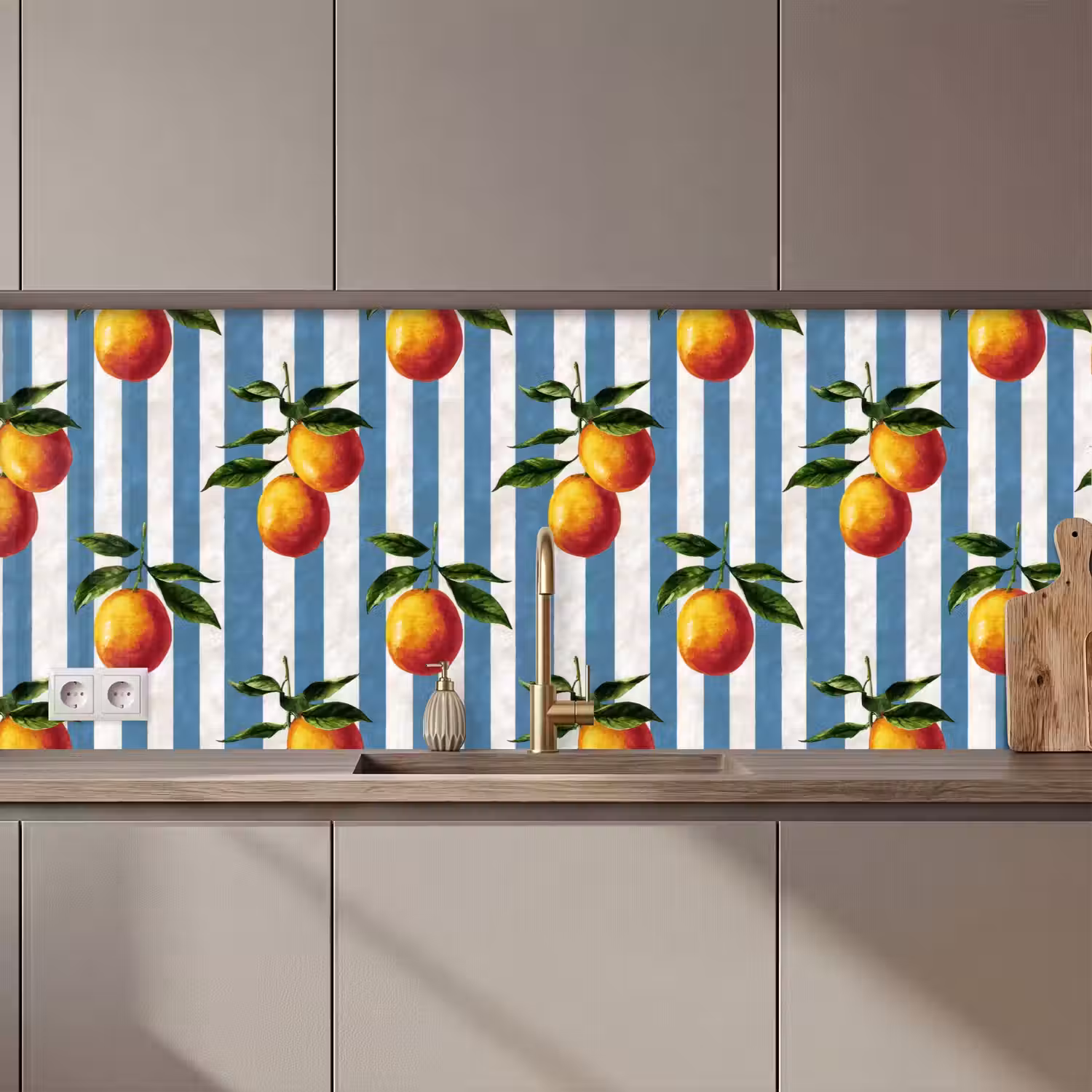 Strepen - Citroen - Blauw keuken achterwand 2 middel 871 zz_3dshopping