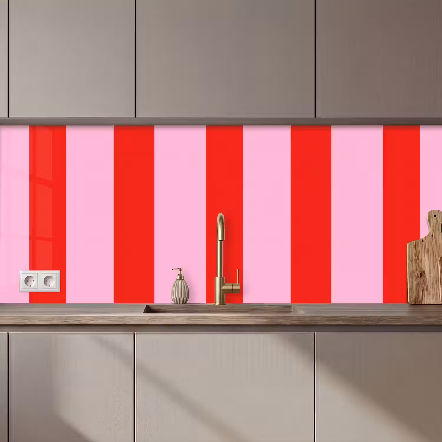 Strepen - Klassiek - Roze keuken achterwand 2 middel 871 zz_3dshopping