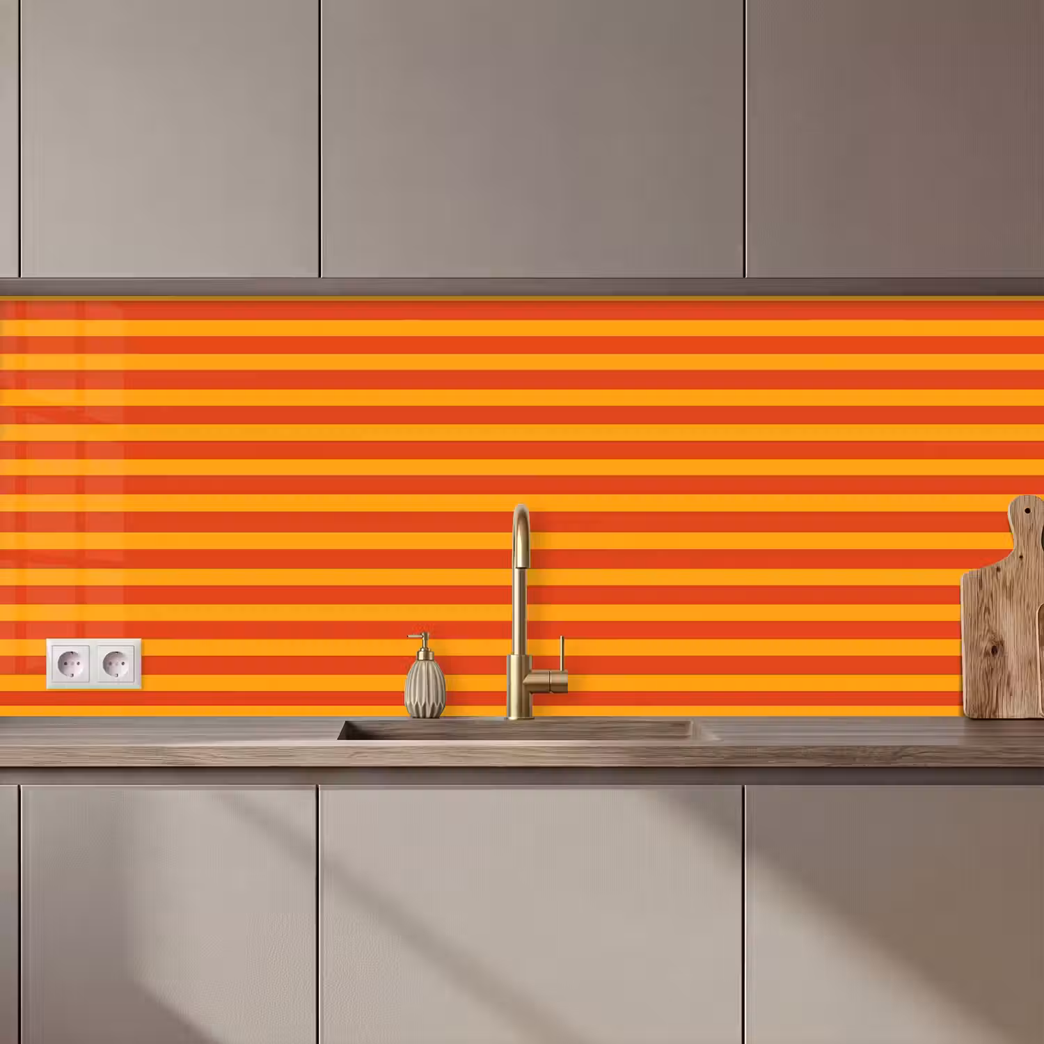 Strepen - Patroon - Oranje keuken achterwand 2 middel 871 zz_3dshopping