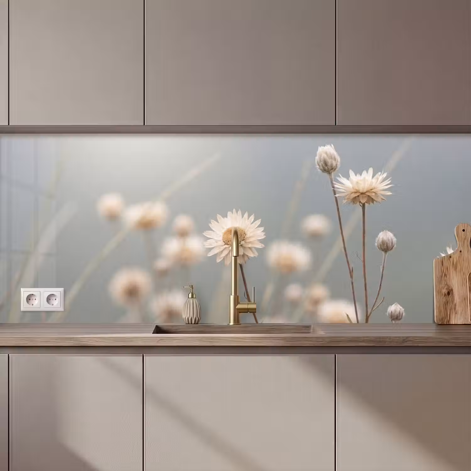 Strobloemen - Wit - Daglicht keuken achterwand 2 middel zz_3dshopping