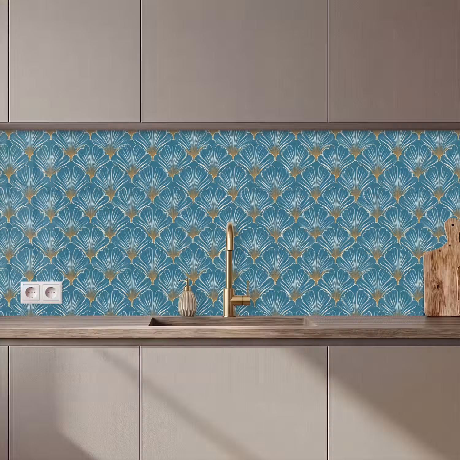 Symmetrisch - Patroon - Blauw keuken achterwand 2 middel 871 zz_3dshopping