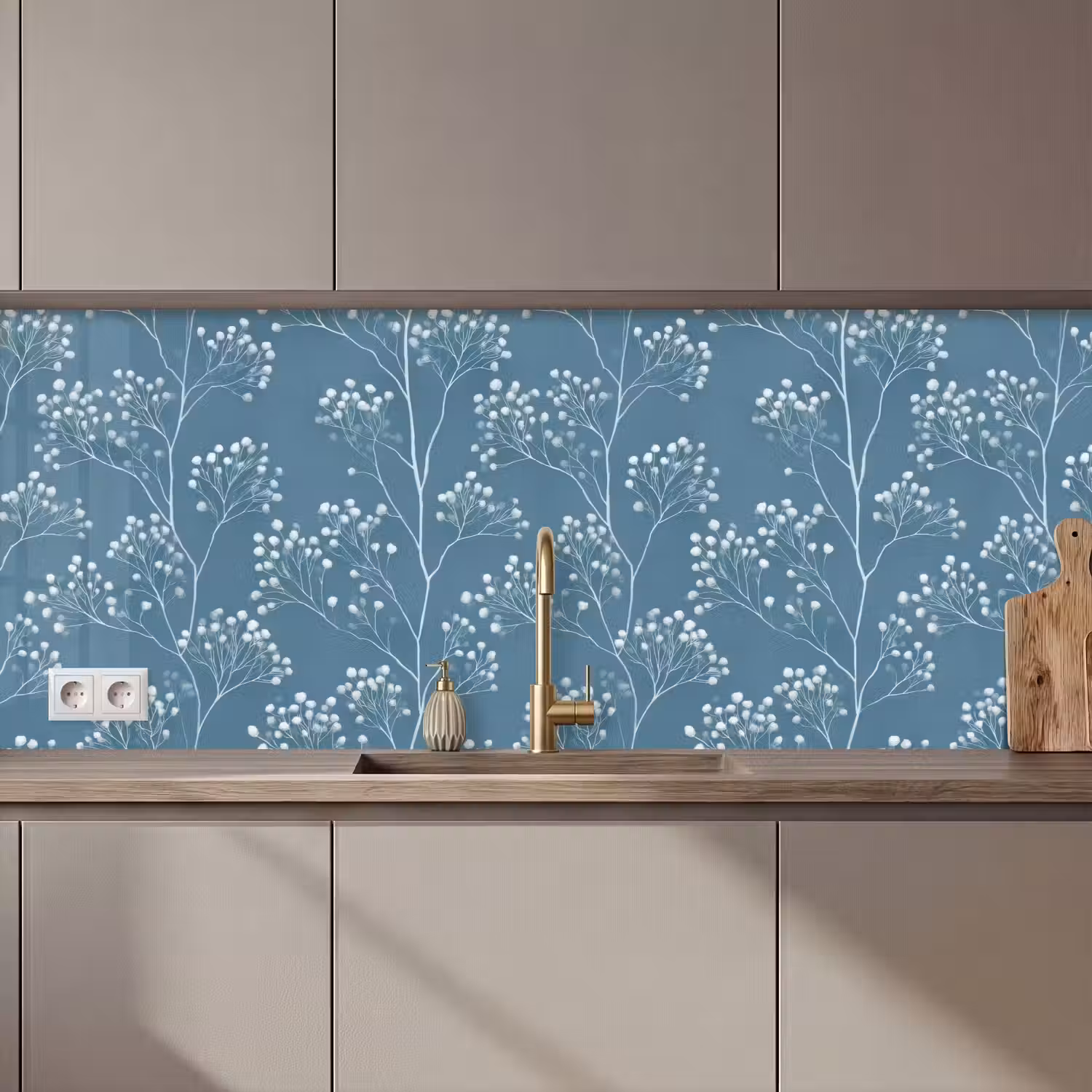 Takken - Bessen - Patroon - Lichtblauw keuken achterwand 2 middel 871 zz_3dshopping