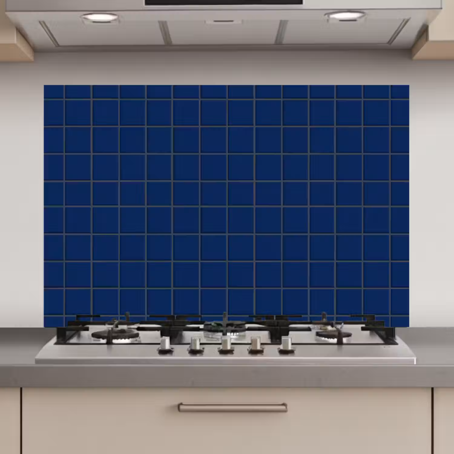 Tegel - Patroon - Blauw keuken achterwand spatscherm klein 900 -3d_website