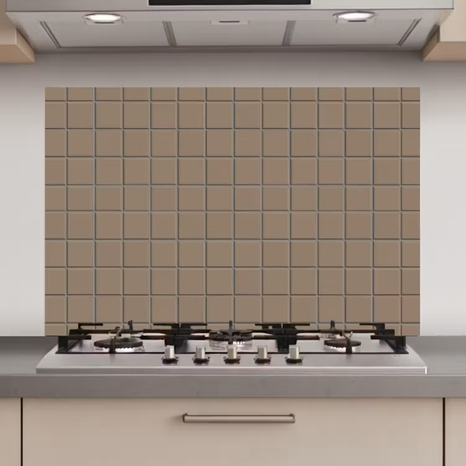 Tegel - Patroon - Taupe keuken achterwand spatscherm klein 900 -3d_website