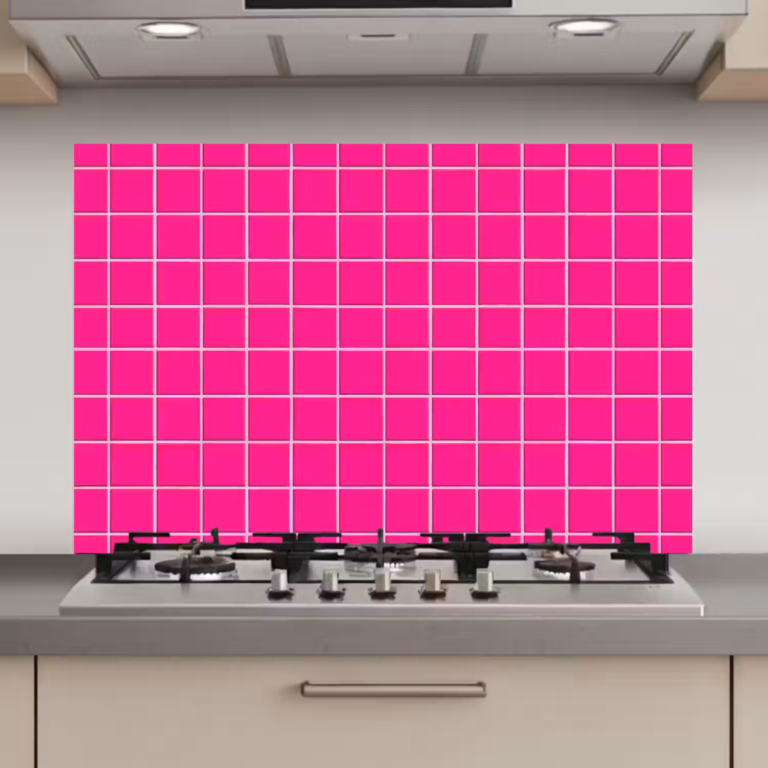 Tegels - Vierkant - Fuchsia keuken achterwand spatscherm klein 900 -3d_website