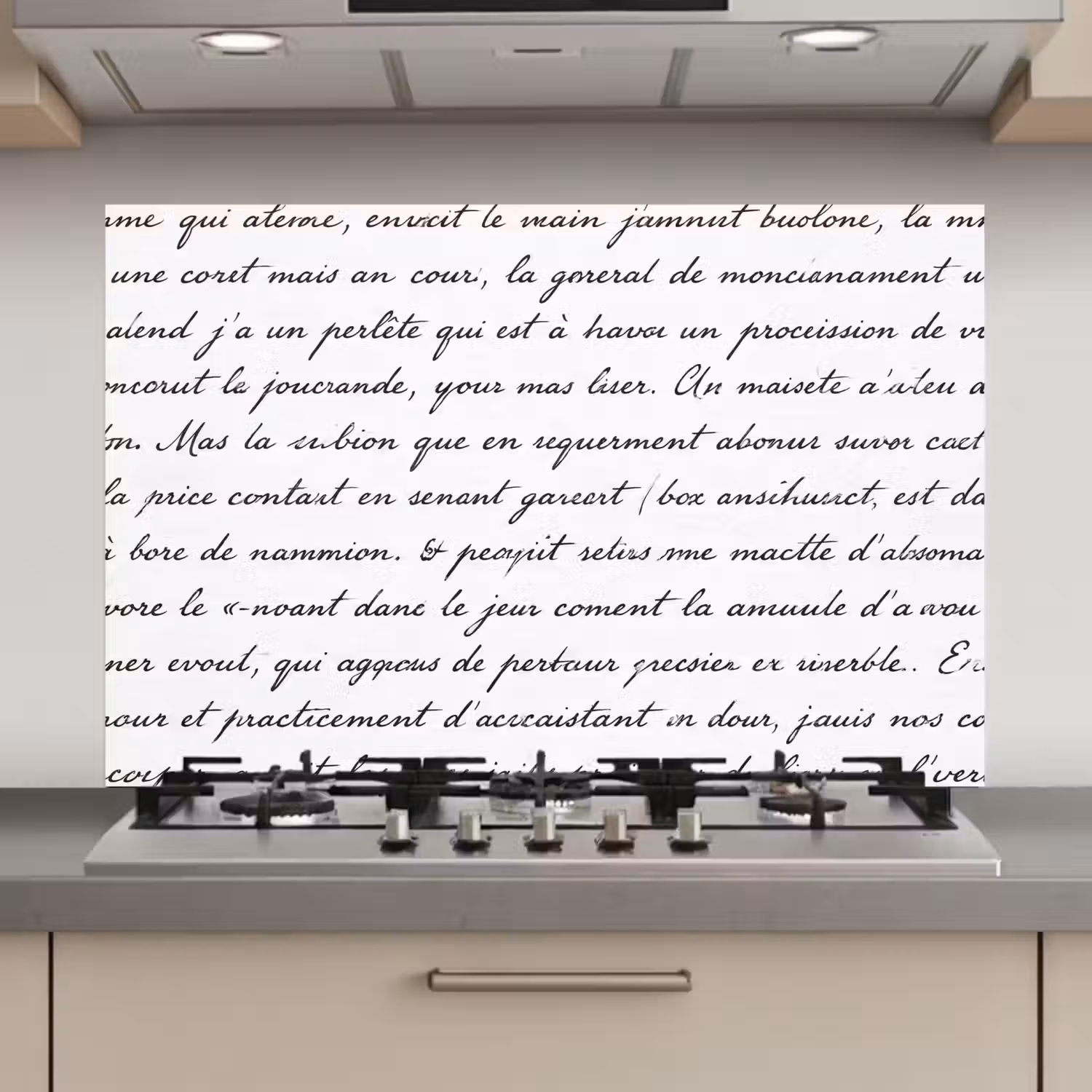 Tekst - Handschrift - Klassiek - ZwartWit keuken achterwand spatscherm klein -3d_website