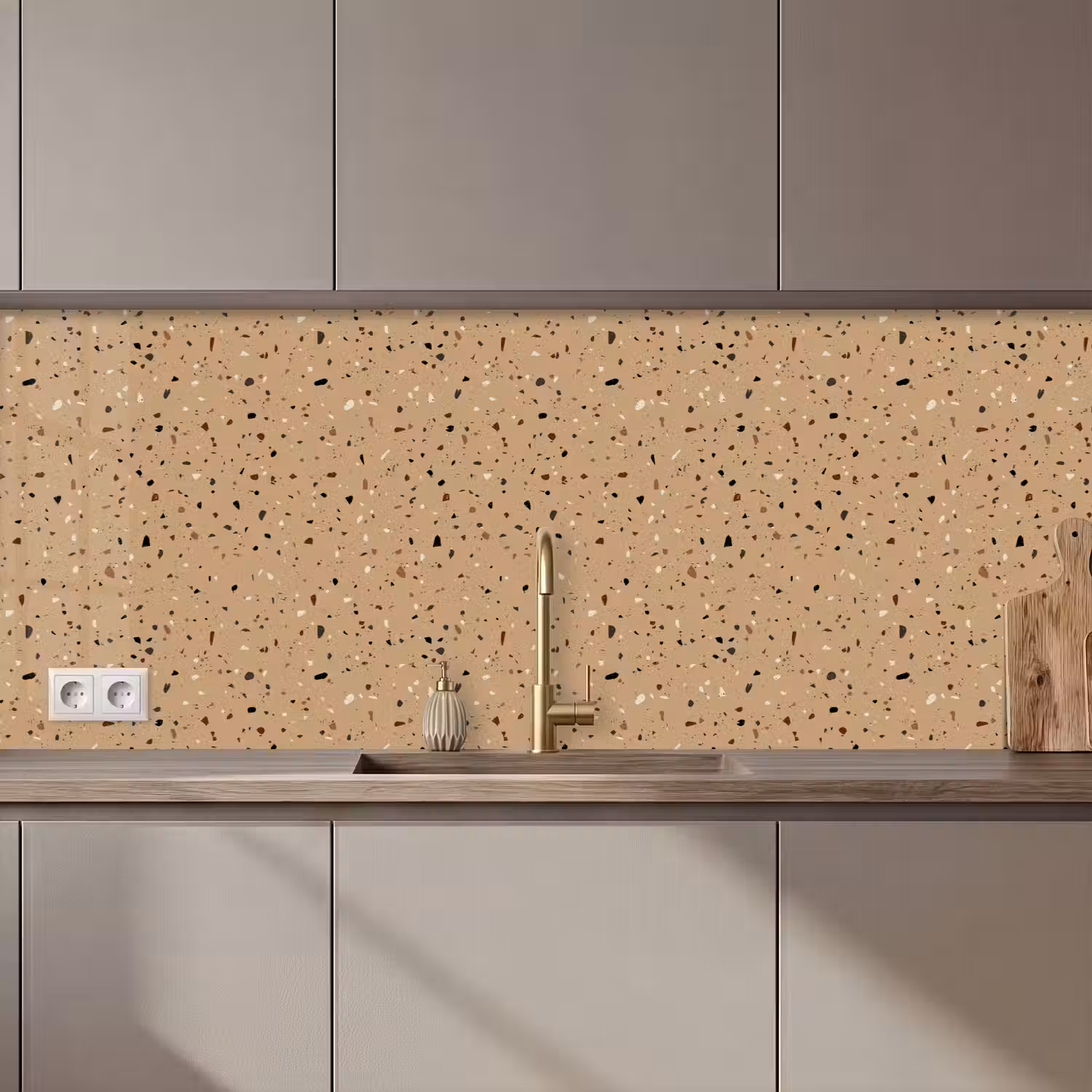 Terrazzo - Patroon - Beige keuken achterwand 2 middel 871 zz_3dshopping