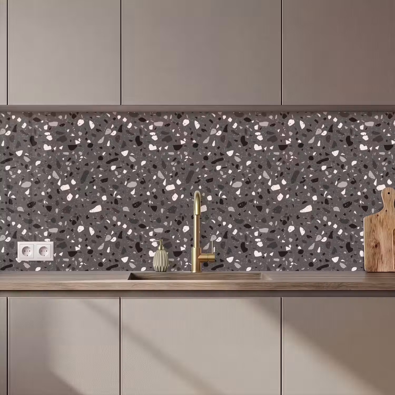 Terrazzo - Patroon - Grijs keuken achterwand 2 middel 871 zz_3dshopping