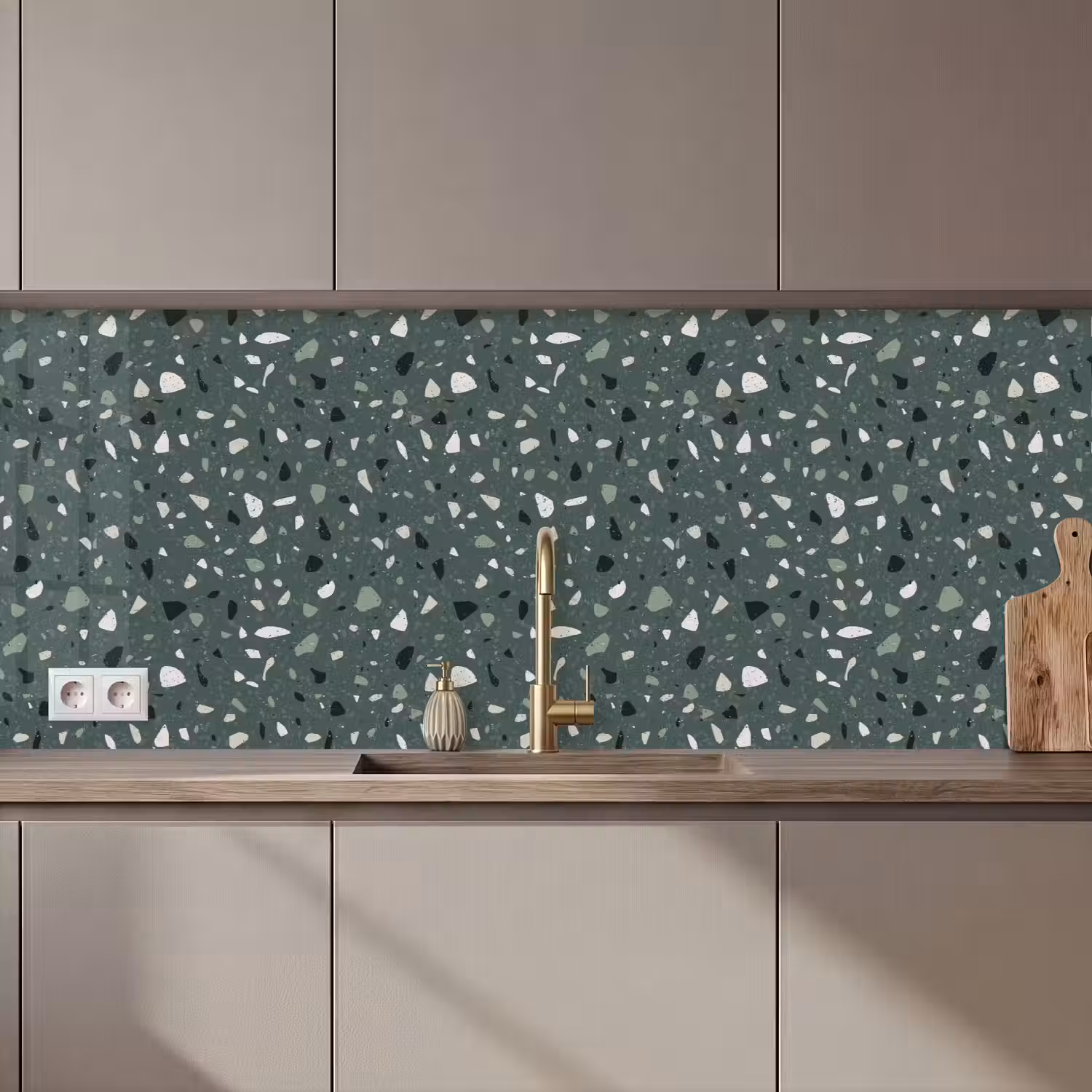 Terrazzo - Patroon - Kleurrijk - Groen keuken achterwand 2 middel 871 zz_3dshopping