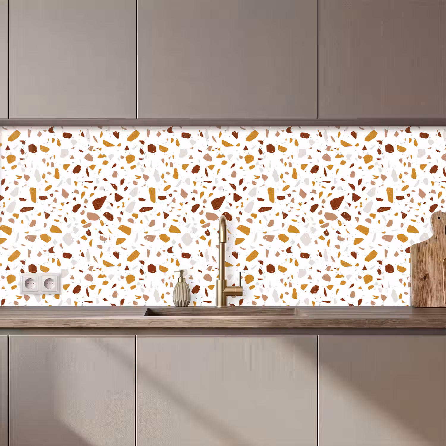 Terrazzo - Patroon - Wit - Urban keuken achterwand 2 middel 871 zz_3dshopping