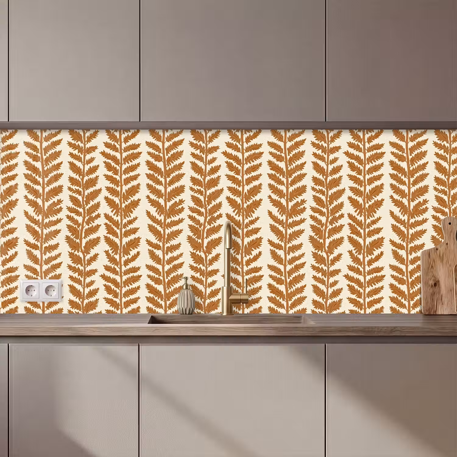 Textuur - Bladeren - Oker keuken achterwand 2 middel 871 zz_3dshopping