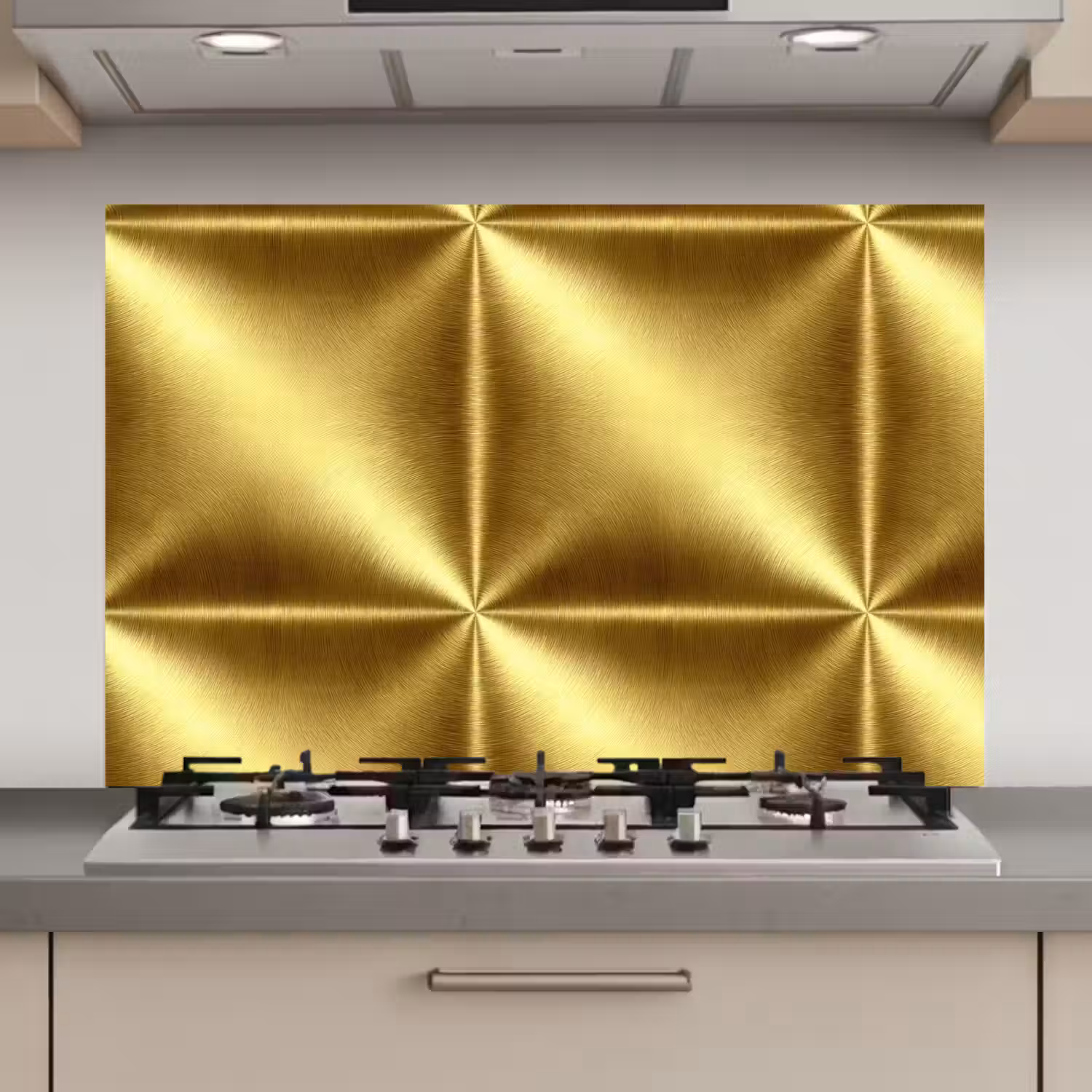 Textuur - Geborsteld Goud - Industrieel - Metallic keuken achterwand spatscherm klein 900 -3d_website