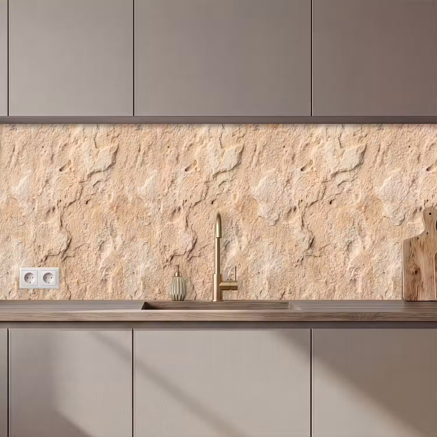 Textuur - Steen - Natuur - Beige keuken achterwand 2 middel zz_3dshopping