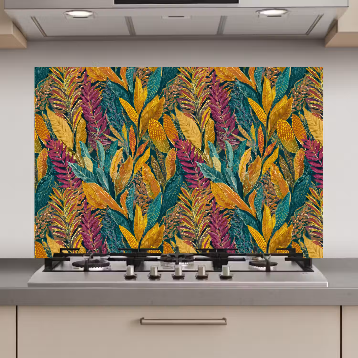 Tropische - Botanisch - Patroon - Kleurrijk - Exotisch keuken achterwand 2 middel 871 zz_3dshopping