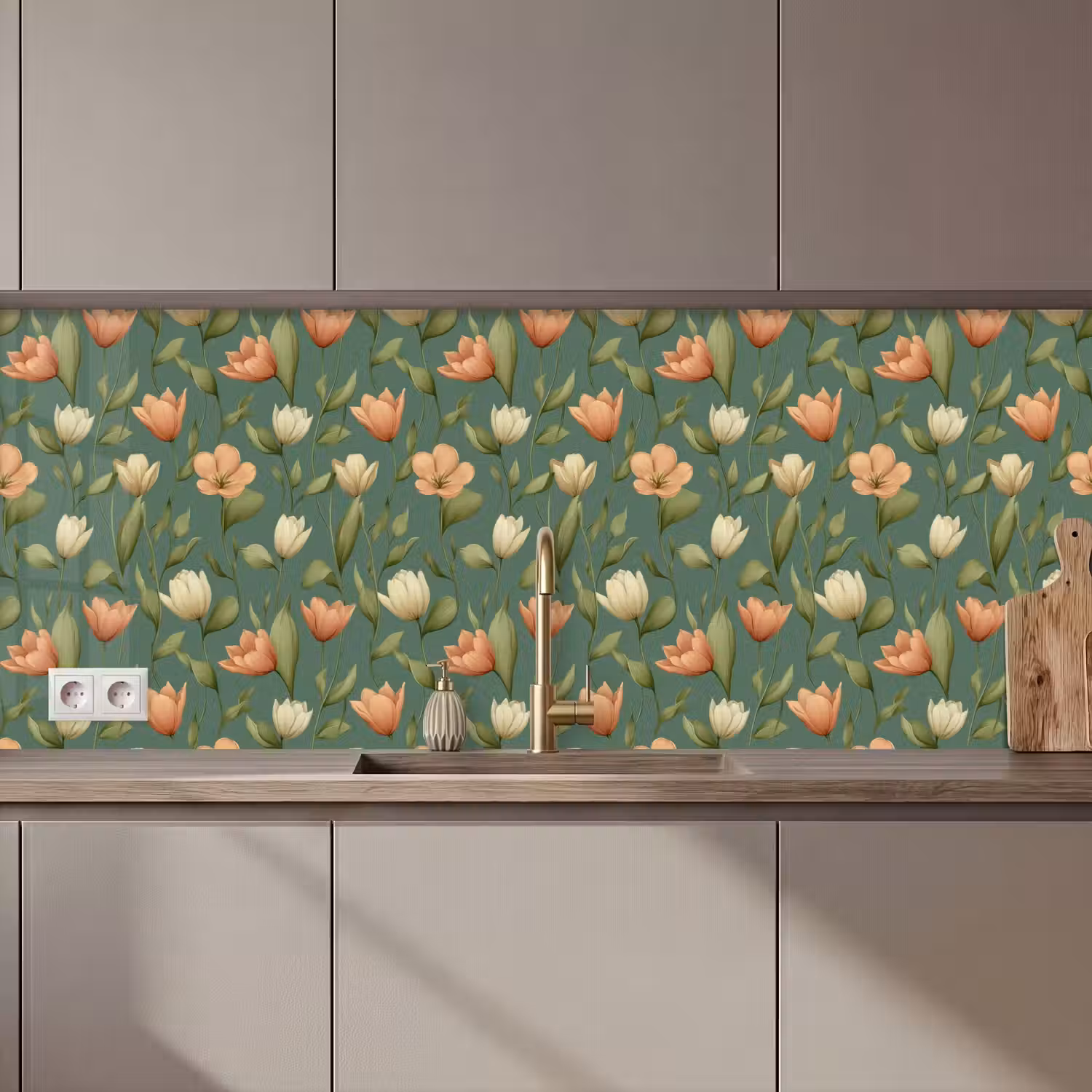 Tulpen - Botanisch - Groen keuken achterwand 2 middel 871 zz_3dshopping