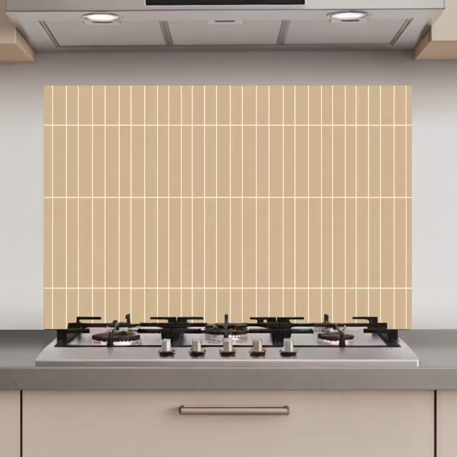 Verticaal - Wandtegel - Zand - Beige keuken achterwand spatscherm klein 900 -3d_website