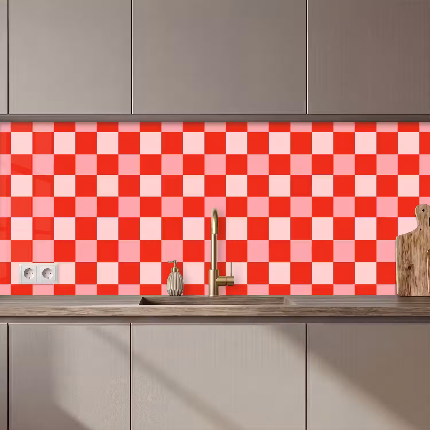 Vierkant - Klassiek - Rood keuken achterwand 2 middel 871 zz_3dshopping