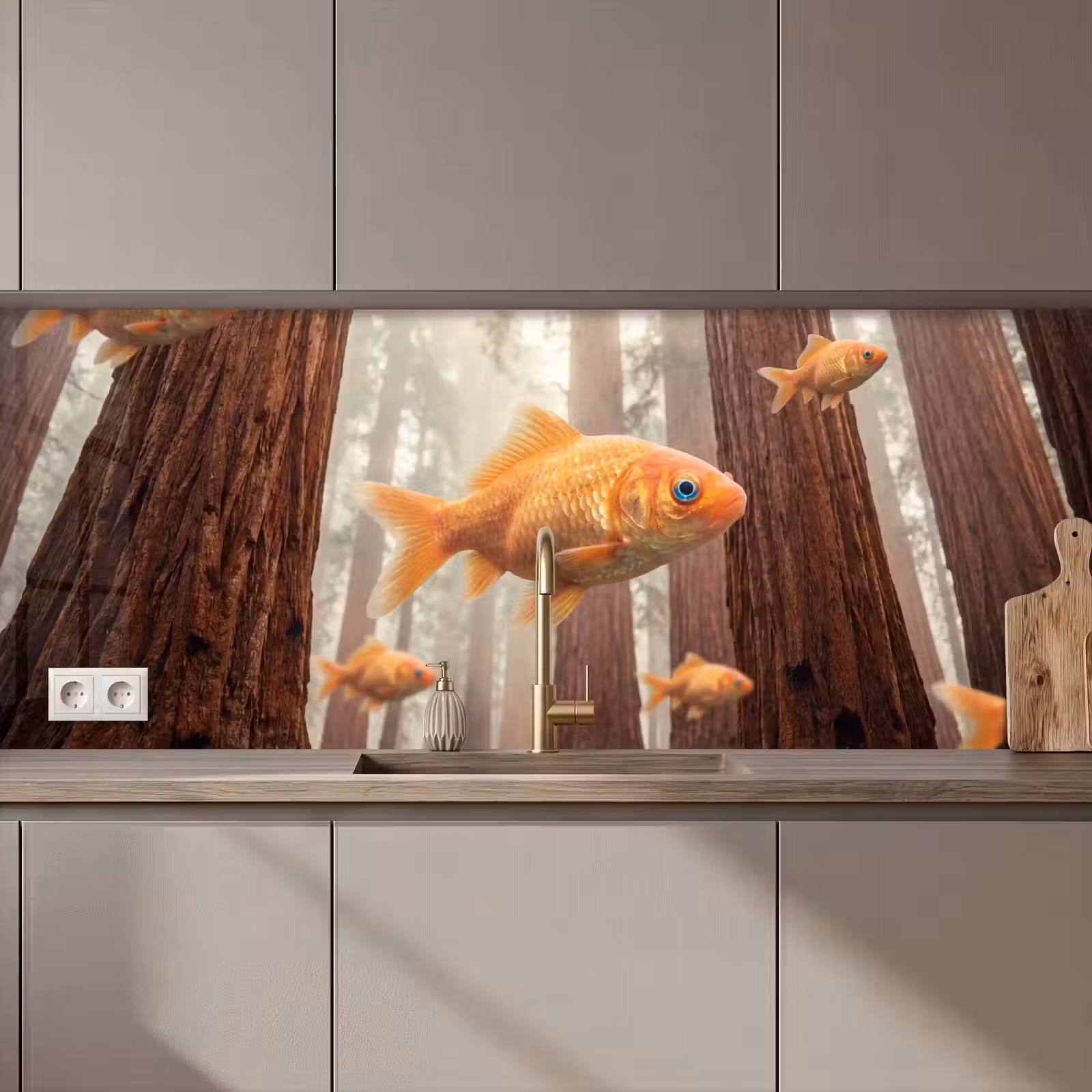 Keuken achterwand - Vis - Bos - Fantasie - Vis - Bos - Fantasie keuken achterwand 2 middel zz_3dshopping