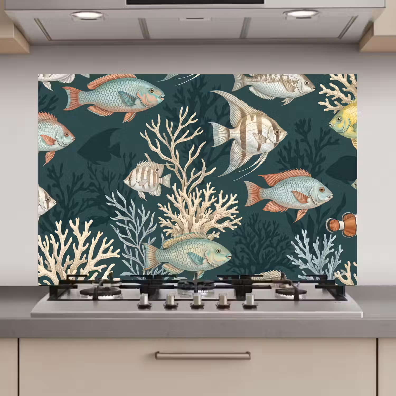 Vis - Koraal - Onderwater - Illustratie keuken achterwand spatscherm klein -3d_website