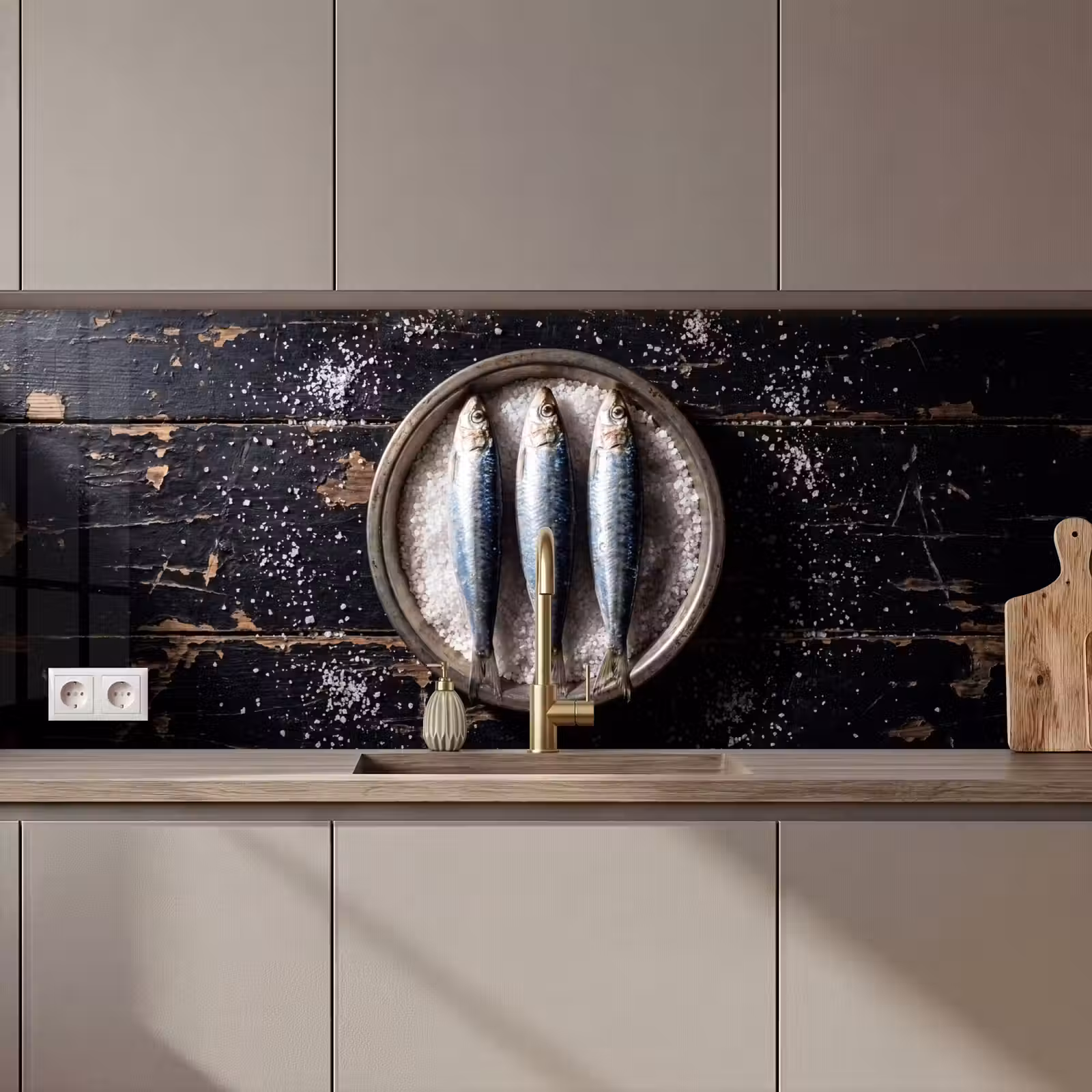 Keuken achterwand - Vis - Zout - Eten - Vis - Zout - Eten keuken achterwand 2 middel zz_3dshopping