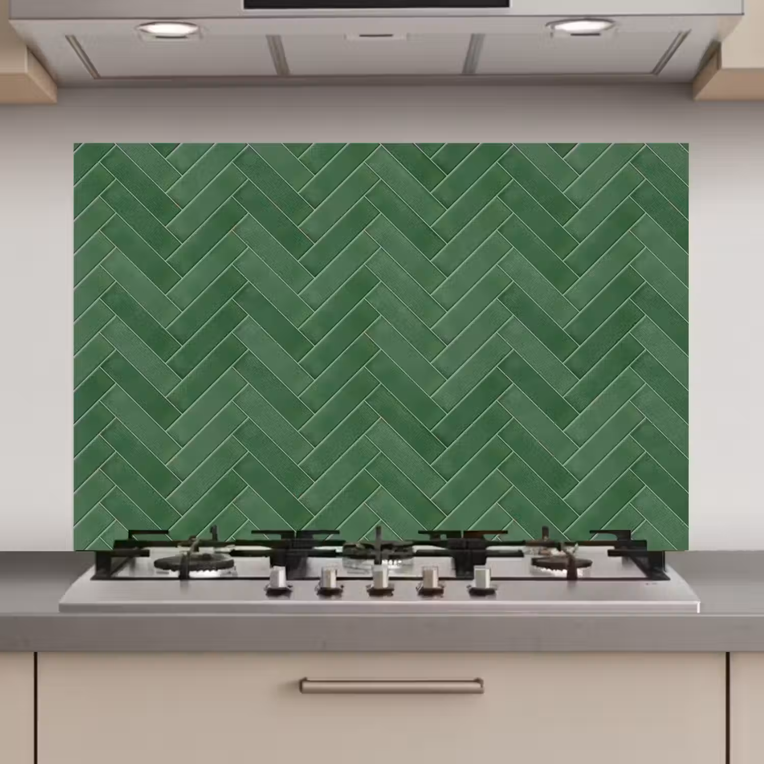 Visgraat - Wandtegel - Bosgroen keuken achterwand spatscherm klein 900 -3d_website