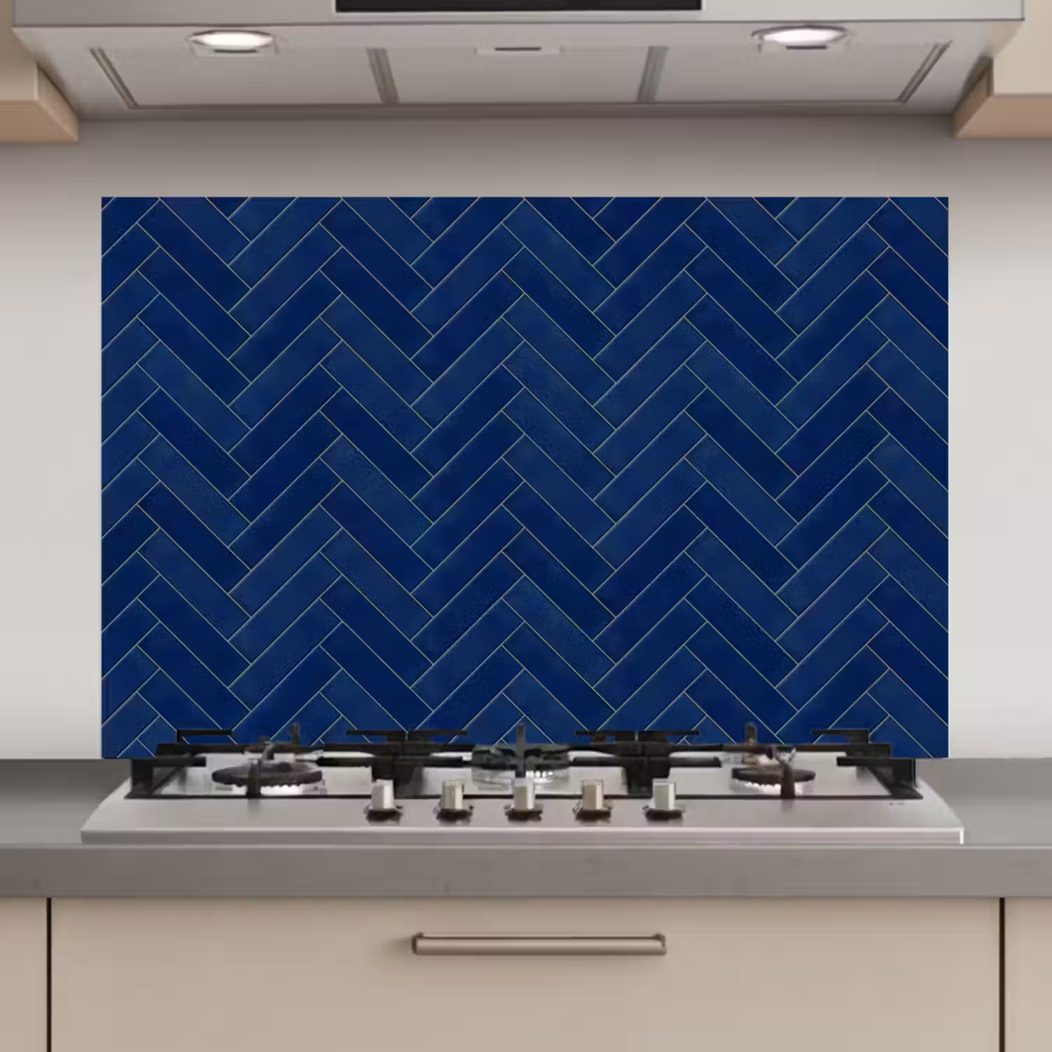 Visgraat - Wandtegel - Donkerblauw - Navy Blue keuken achterwand spatscherm klein 900 -3d_website