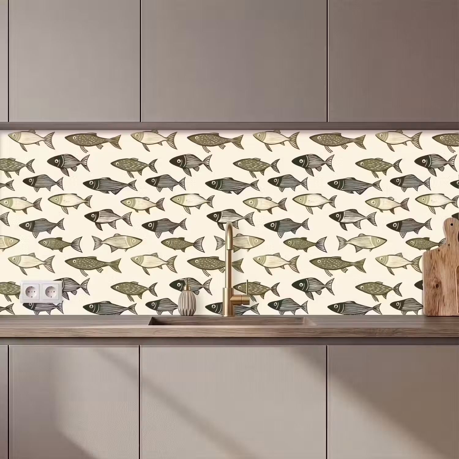 Vissen - Klassiek - Groen keuken achterwand 2 middel 871 zz_3dshopping