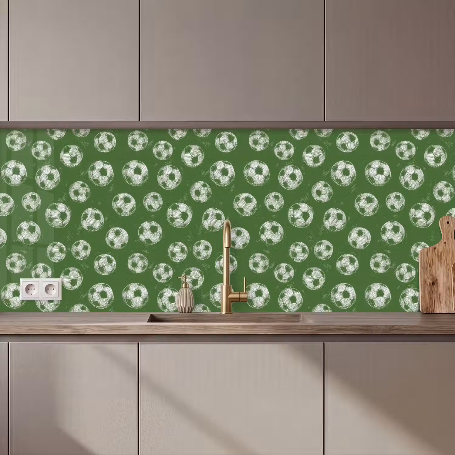 Voetbal - Sport - Groen keuken achterwand 2 middel 871 zz_3dshopping