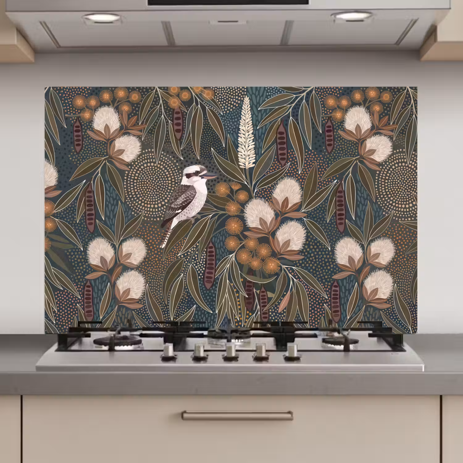 Vogel - Bladeren - Natuur - Illustratie - Groen keuken achterwand spatscherm klein -3d_website